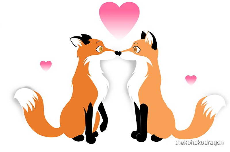 Valentines Day Foxes Stickers By Thekohakudragon Redbubble 5748