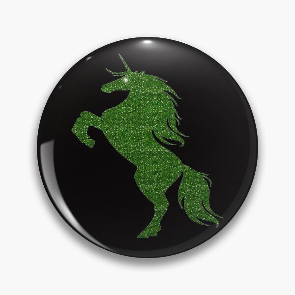 Item preview, Green Faux Glitter Magical Rearing Unicorn designed and sold by Atteestude.
