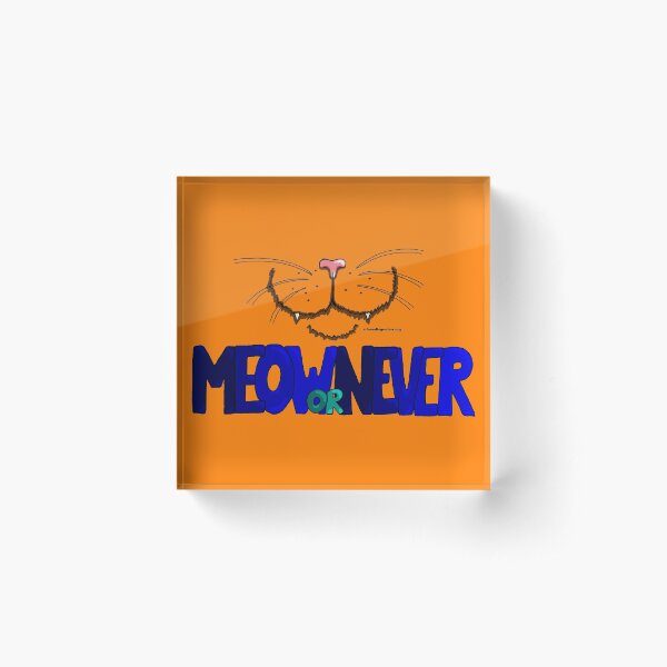 Item preview, Meow or Never & Nosy Cat auf Orange designed and sold by Schrödingers Box.