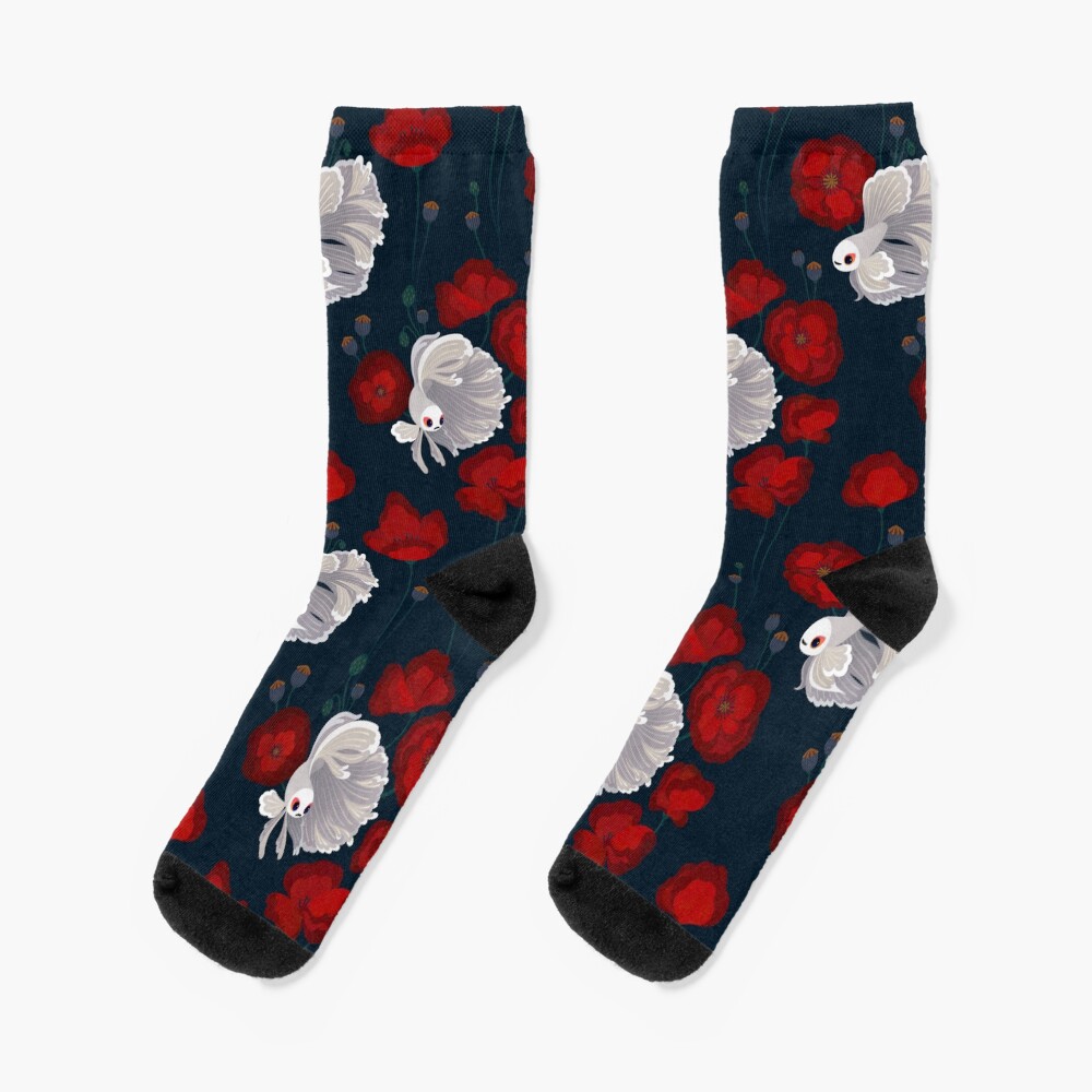 Bettas and Poppies Socks