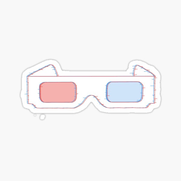 3d Glasses Stickers Redbubble - 1st ever retro 3d glasses free roblox