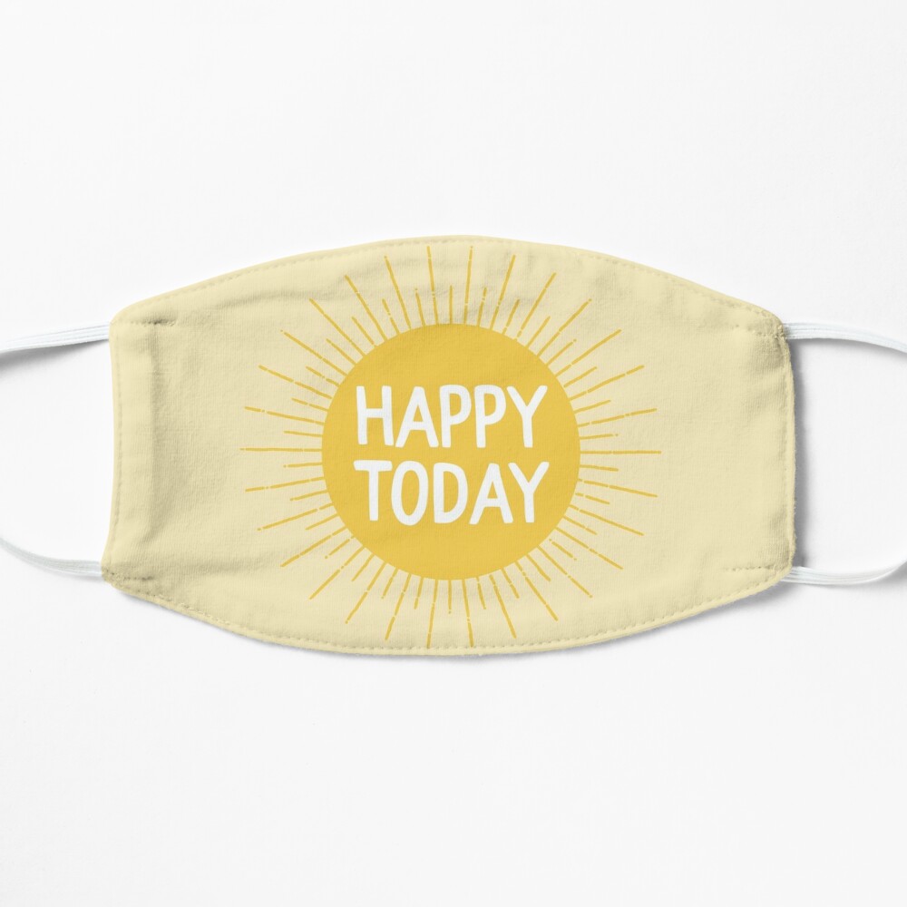 Download Happy Today Yellow Sun Positivity Quote Mask By Blueskywhimsy Redbubble PSD Mockup Templates