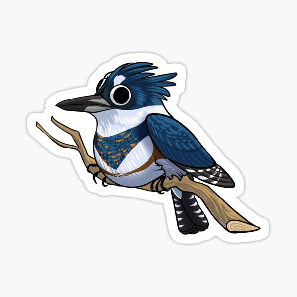 Item preview, Fat Kingfisher Stickers designed and sold by PaleoPanthera.
