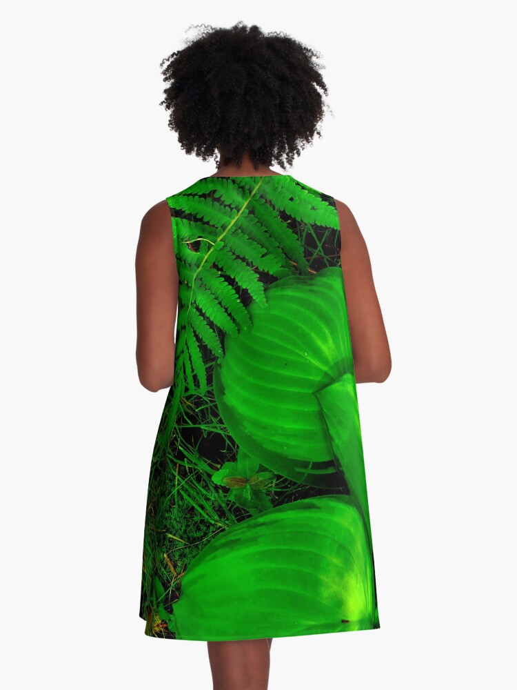 Thumbnail 3 of 4, A-Line Dress, Hostas, Ferns and Moss OH MY! designed and sold by dreamie09.