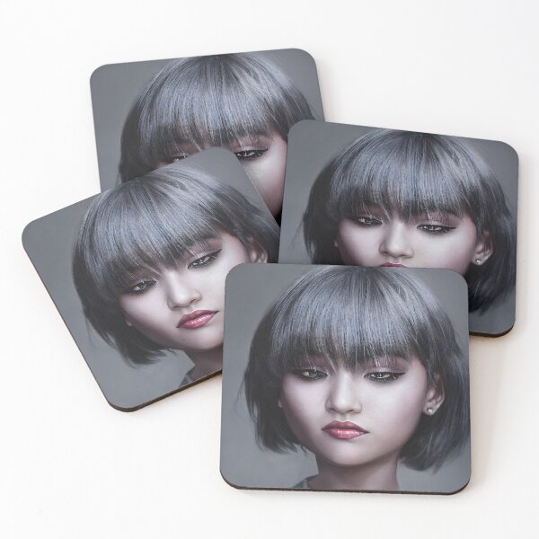 Item preview, Minsu Black Hair Eyeliner Squint Portrait designed and sold by marjard.