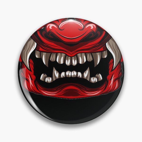 Item preview, Red Demon Face Mask designed and sold by ProfCatPardus.