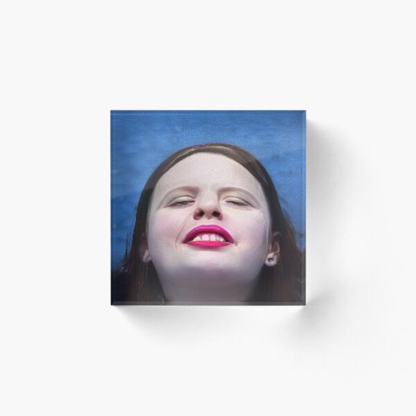 Walaye Water Pink Lip Portrait Acrylic Block
