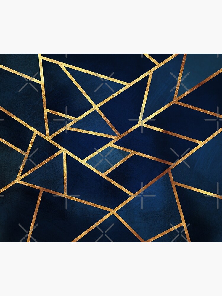 "Navy Gold Stone Geometric " Shower Curtain by themadesigns Redbubble