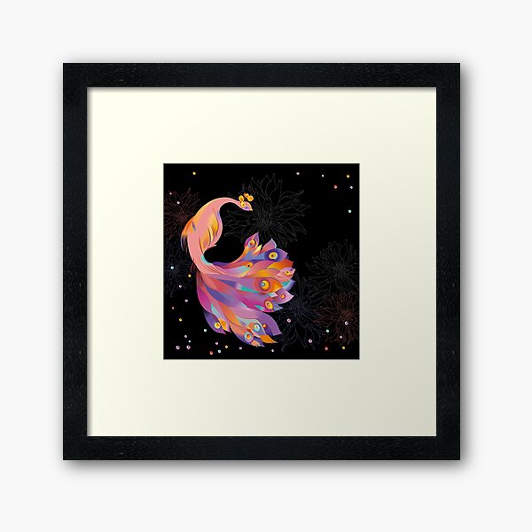Pink Peacock Framed Art Print