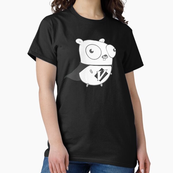 Item preview, The Go Gopher: Go Vim Go (Black & White) designed and sold by hellkni9ht.