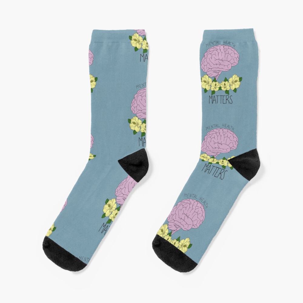"Mental Health Matters" Socks by marawalters Redbubble