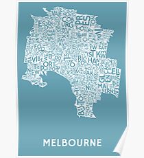 Melbourne Poster - Kiss & Teal Poster