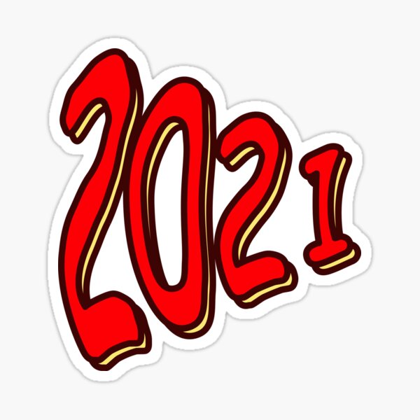 Number 2021, New Year Sticker
