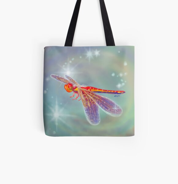 Glowing Dragonfly Variation II All Over Print Tote Bag