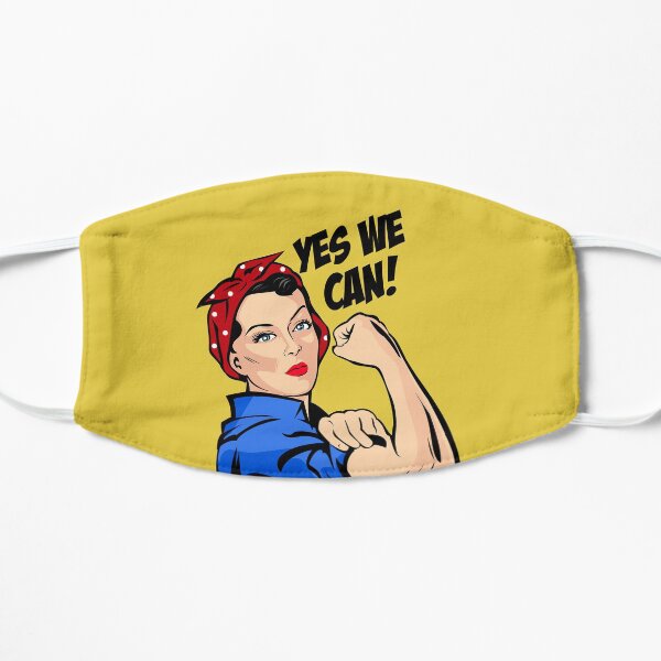 Yes We Can Rosie the Riveter sticker pillow t-shirt Quote sticker Flat Mask