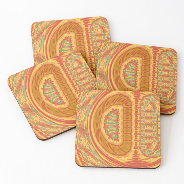 Item preview,  "Indian Summer" Yellow, Orange, and Green Geometric/Lyrical Abstract Art Galaxy - Jenny Meehan designed and sold by Jenny Meehan Art Prints and Patterns  .
