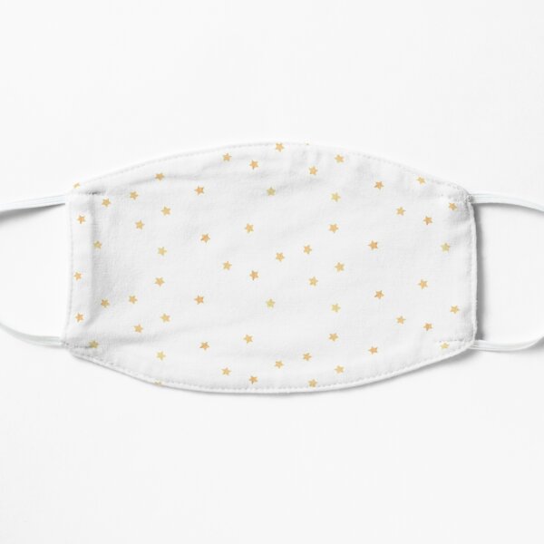 Gold Stars WHITE Flat Mask