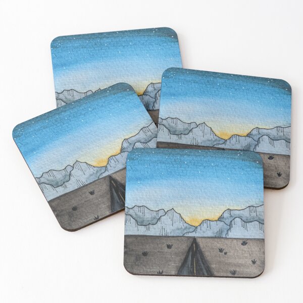 Item preview, Watercolor Desert Sunset Landscape Cool designed and sold by savariamarie.