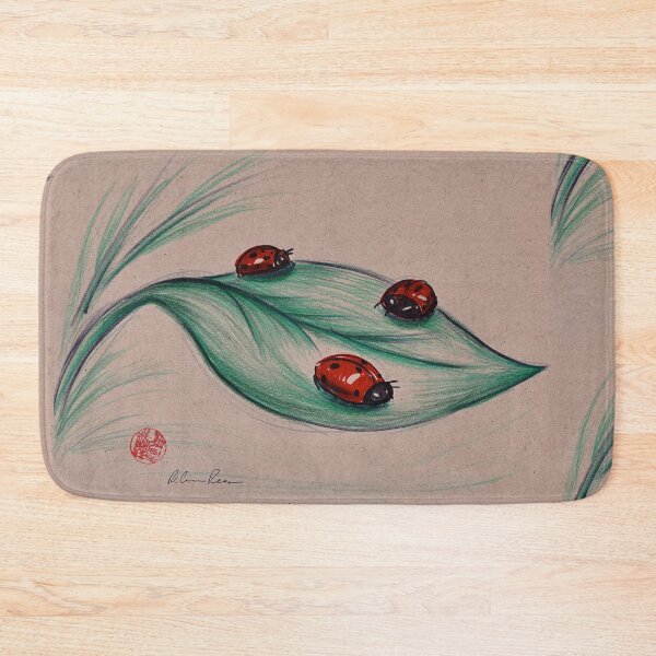 Item preview, RED LADIES - Original ladybug mixed media drawing/painting designed and sold by Rebecca Rees.