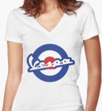 Vespa script mod symbol Women's Fitted V-Neck T-Shirt