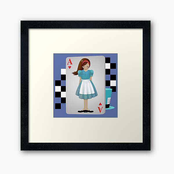 Alice 3D Flying Cards Framed Art Print