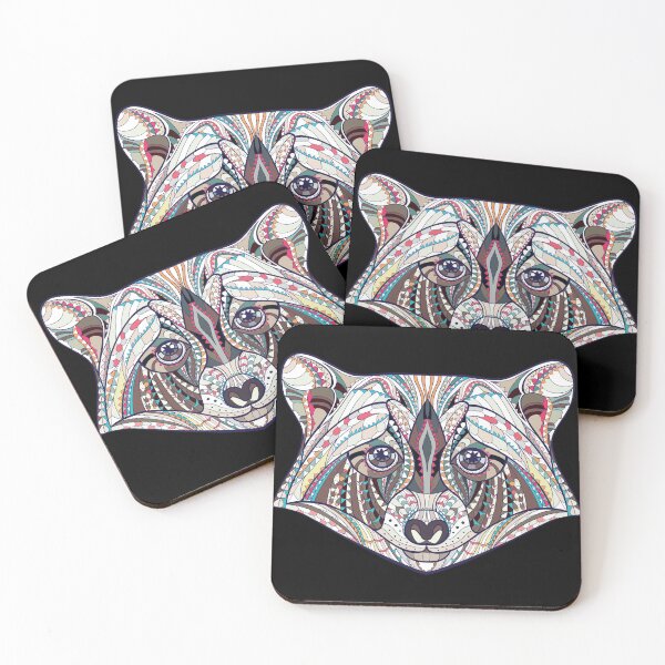 Item preview, Geometric Heterochromia Racoon Funny Artistic Gift For Mom, Dad and Siblings designed and sold by BohemianAtlas.