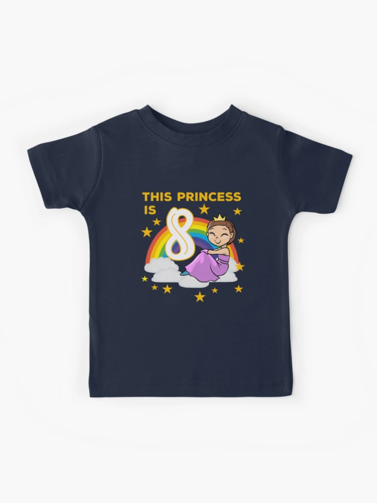 This princess is eight 8 year old girl birthday gift idea Kids T-Shirt by  Jelisandie