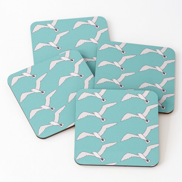 Item preview, Seagulls in front of a turquoise sky designed and sold by colorofmagic.