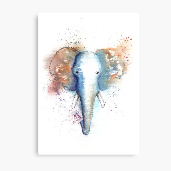Watercolor Digital Download Printable Wall Art 125 All Big Things Start Small Elephant Aquarell Painting