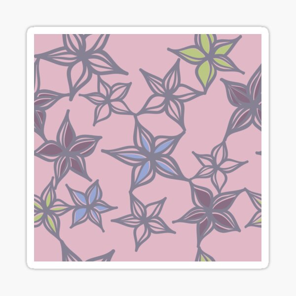 Floral Pattern on Pink Sticker