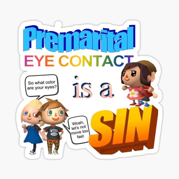 Le contact visuel avant le mariage est un péché - Word Art Meme Sticker