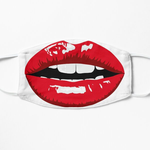Labios pintados de rojo - Máscara de boca sonriente Mascarilla plana