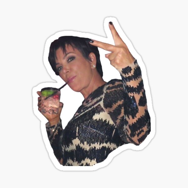 Kris Jenner Meme Drunk Peace Sign Sticker For Sale By Ingridgrace   St,small,507x507 Pad,600x600,f8f8f8 