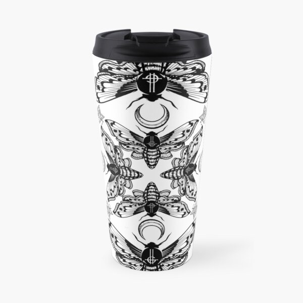 Ghost Cirice Moth Kaleidoscope Travel Mug