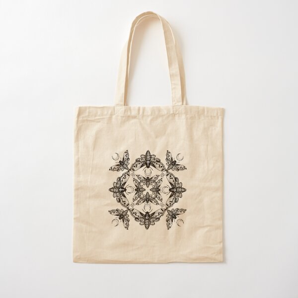 Ghost Cirice Moth Kaleidoscope Cotton Tote Bag