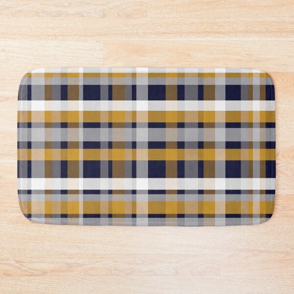 Item preview, Modern Retro Plaid Pattern in Mustard, Navy Blue, Gray, and White designed and sold by kierkegaard.