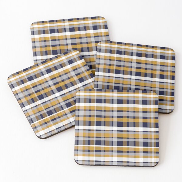 Item preview, Modern Retro Plaid Pattern in Mustard, Navy Blue, Gray, and White designed and sold by kierkegaard.