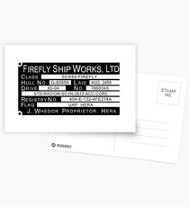 Firefly Ship Works Ltd. Sticker Postcards