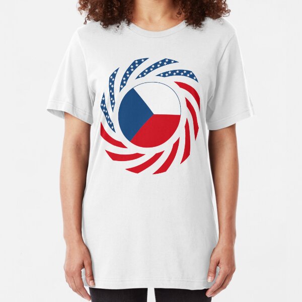 Czech American Multinational Patriot Flag Series Slim Fit T-Shirt