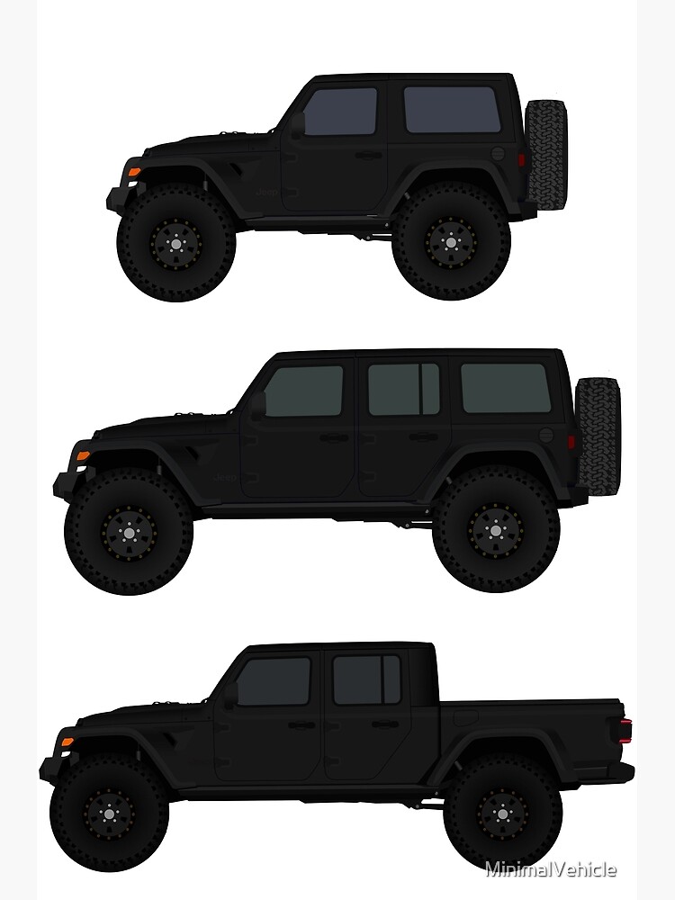 Black Jeep Wrangler, Wrangler Unlimited, Gladiator Rubicon