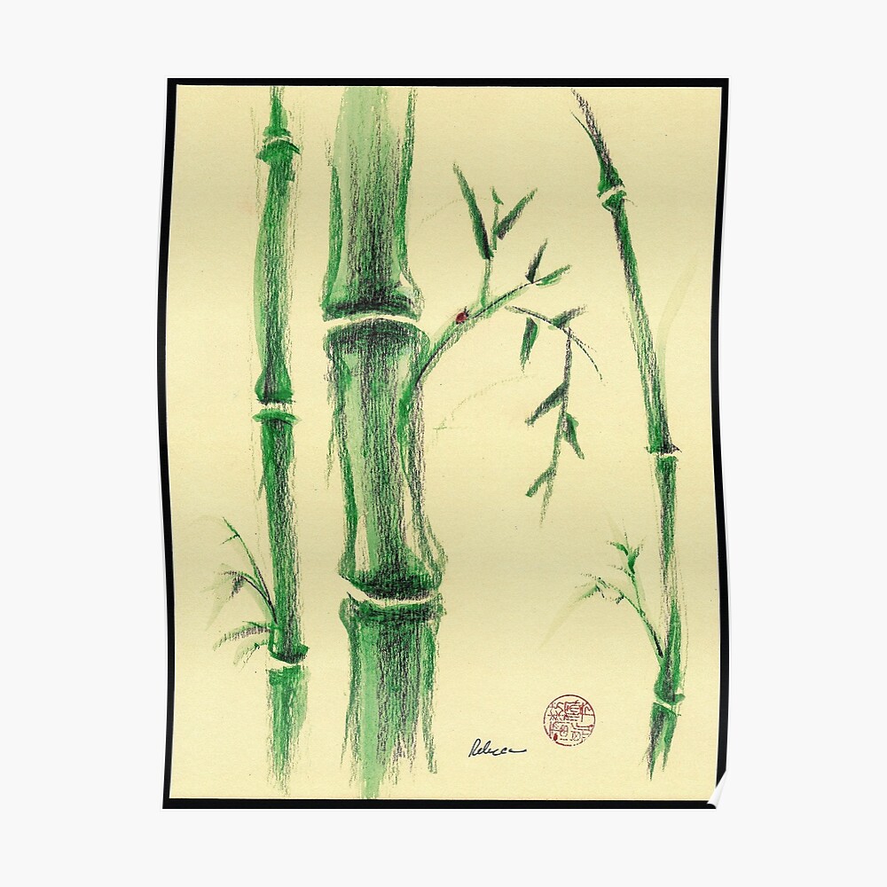  Dessin  Bambou  Zen  Tableau bois palette chinois bambou 