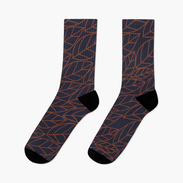 Item preview, Doodle Leaves - Navy and Rust  designed and sold by BlertaDK.