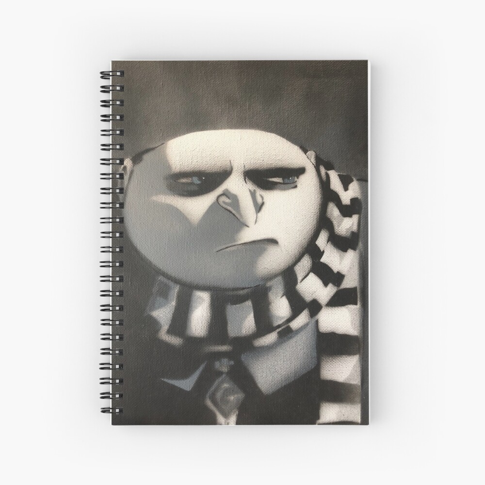 Gru pointing a gun Spiral Notebook for Sale by HangLooseDraft