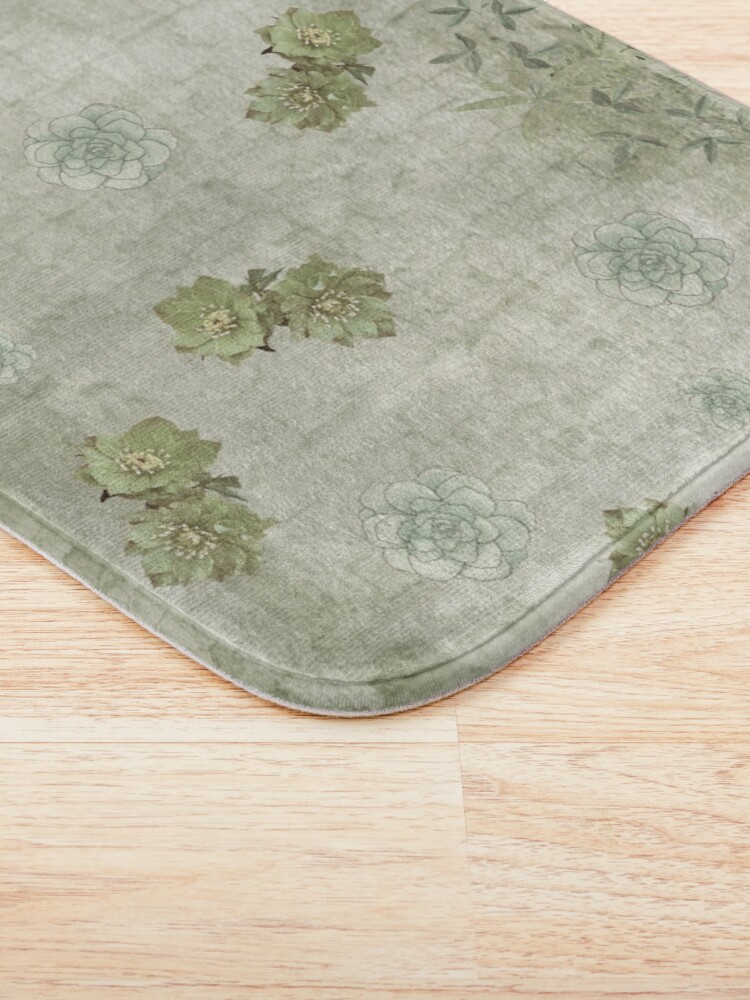 "Sage Green Wallflowers" Bath Mat by JMarielle | Redbubble