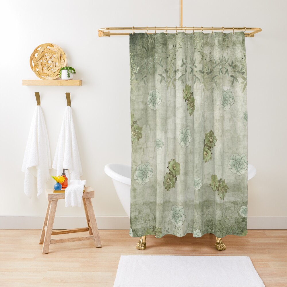"Sage Green Wallflowers" Shower Curtain for Sale by JMarielle Redbubble