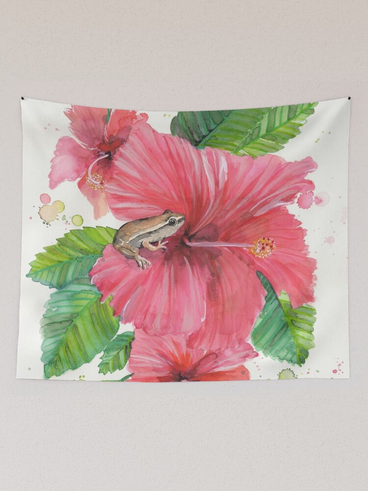 Coqui Frog & Hibiscus Flower