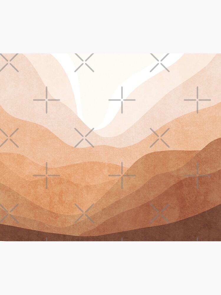 Warm mountain landscape in terracotta and pink by Miss-Belle