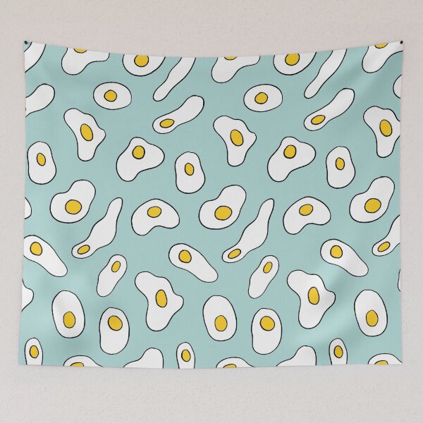 Item preview, Fried eggs on blue designed and sold by kostolom3000.