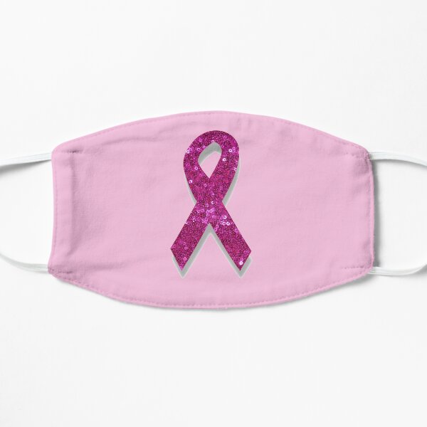 pink breast cancer awareness ribbon Flat Mask