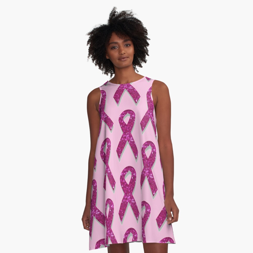 Pink Breast Cancer Awareness Ribbon A Line Dress For Sale By Gossiprag Redbubble 6018